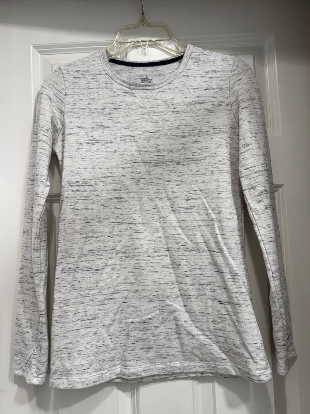 Cuddl Duds Light Gray Heather Long-Sleeve Crew Top